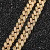 Wholesale Cuban Chain Square Zirconium Splicing Fashion Personality Necklace Gold Silver Plated Mens Bling Jewelry Gift