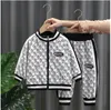 2021 Spring Autumn Boys Tracksuits Kläder Ställer Barn Sport Casual Suit Barn Långärmad Zipper Jackor + Byxor 2st Set Boy Outfits