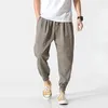 Loose Trousers Casual Harem Pants Cotton Linen Men Ankle-Length Male Summer Harajuku Streetwear Chinese Baggy Pants Joggers