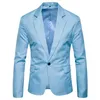 Vin röd lapel krage en knapp blazer män höst smal passform sport coat blazers mens dagliga affärer sport coat 2xl 210522