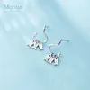 Glossy Three Small Fish Hooks Earring for Women Gift Real 925 Sterling Silver Simple Animal Dangle Fine Jewelry 210707