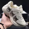 2021 classic designer luxury casual shoe sport thick soled white men's and women's printed leather lace-up sizes 35-45