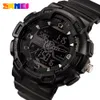 SKMEI 1189 Mężczyźni Sport Cyfrowy Zegarek Chronograf Budzik Outdoor Pełny Czarny Dual Time Display Watches X0524