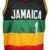 チームジャマイカフライラスタ＃1レトロなバスケットボールジャージステッチカスタム任意の数字Name Jerseys