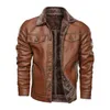 Winter New Men's Leather Jacket Casual Plus Velvet PU Leather Coat Men Fleece Military Motorcycle Retro Jacket Large Size M-8XL Y1109