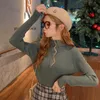 Women's Sweaters Women's Inner Half-high Collar Bottoming Shirt Spring And Autumn Elegant Design Middle-collar Long Sleeve Top Sweater.