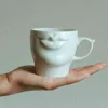 Kişiselleştirilmiş 3D Ağız Seramik Kahve Kupa Beyaz El Yapımı Porselen Çay Süt Kupası Yaratıcı Drinkware Anne Erkekler Kadınlar Için Özel Hediye