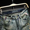 Moda Masculina Trend Burro Denim Shorts Verão Quer Marca Roupa de Alta Qualidade Retro Delicioso Personalidade Calças de Jeans Shorts 210531