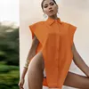 Mulheres Colete 2022 Verão Projeto Sensor Puro Color Sexy Vest Moda Tensão Casual Temperamento Botão Rua Na Moda Sólida Sólida Curta Lapela Camisa
