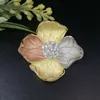 Vanifin mode bijoux belle fleur pivoine broche pendentif double usage pour la fête de mariage Micro pavé cadeau populaire