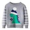 Baby unisex varm långärmad tecknad dinosaurier höst vinter barn tröja jul barnkläder för Knitt Coat Tops 2-7y Y1024