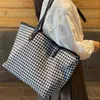 Dames Tas Canvas Handtas 2021 Girl Shopper Portemonnee Fashion Casual Houndstooth Ol Stijl Grote Capaciteit Commuter Crossbody Tassen