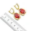 Boucles d'oreilles collier classique rouge zircone pierres couleur or ensembles de bijoux pour femmes Bracelet bague fête d'anniversaire cadeau 2625