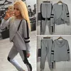 Ladies Womens Sweatshirt Tracksuit Set Jogging Gym Zip Loungewear Lounge Wear UK Sommar Outfit för Kvinna 210805