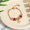 Charm Bracelets Christmas Stocking Charms Bracelet Santa Claus Alloy Pendant Decorations For Home Happy Year 2022 Chris