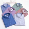 100% Cotton Summer Men's Short Sleeve Shirt Loose Casual Business Plaid Classic Daily Shirts Male Brand Plus Size 9XL 10XL 12XL 210721