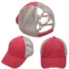 18 Colors Ponytail Baseball Caps Washed Cotton Messy Bun Hats Summer Trucker Pony Cap Unisex Visor Hat Outdoor Snapback Caps
