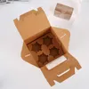 StoBag 10pcs/lot Kraft/White Handle Paper Box With Window Cupcake Packaging Birthday Party Handmade Cookies Hold Event Favor 210602