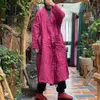 Johnature estilo chino algodón lino parkas para mujeres rosa vintage cinturón abrigos primavera con cuello en v manga larga parkas femeninas 210521