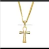 Colares pingentes entrega 2021 homens mulheres eg￭pcia ankh key of vidas pendente de a￧o inoxid￡vel dourado colorido color de hip hop moda