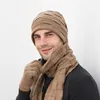 Nuevo gorro de invierno tejido para hombre, bufanda, guante, traje para hombre, 3 uds.