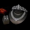 ASNORA Fashion 3A set di copricapo con zirconi cubici, gioielli da donna gioielli europei adatti per set di gioielli da sposa da sposa T0870 H1022