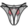 Kant Open Kruis Thong Lingerie Erotisch ondergoed Dames Mesh Doorzichtige Thongs Lage taille Crotchless slipje Geborduurde G-string W271S