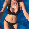 Двухсекционный бикини установить толчок повязки женский купальник сексуальный летний пляжный стиль женские купальники белый 210629