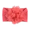 Bambina Chiffon Flower Fascia Turban Solido Colore Solido Neonato Elastico Capelli Bands Flower Nylon Fascia per capelli Accessori per capelli