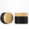 5g 10g 15g 20g 30g 50g Black Frosted Glass Jar Cream Bottle Cosmetic Makeup Jars Packing Container with Plastic Wood Grain Lids
