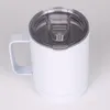 12 Unzen leere Sublimation Wein Tumbler Becher Griff weiß Edelstahl isoliert Kaffee Auto Tassen doppelwandig Vakuum tragbare Reisebecher