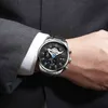 Men Watch Luxury Stainless Steel Sport Watches Mens Big Dial Chronograph Quartz Wristwatch Clock Male Relojes Hombre 210517