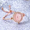 Moda Mulheres Pulseira Relógios Gedi Marca Rosa Rosa Rosa Faixa Estreita Elegante Senhora Assista Simples Mimalism Casual Clock Feminino relógios de pulso