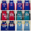 최고 품질의 Mitchell and Ness 농구 Isiah Thomas Jersey 11 Dennis Rodman 33 Dikembe Mutombo 10 Grant Hill 55 Carmelo Anthony 15 VintageBasketball Jerseys