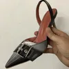 Sukienka Buty PZilae 2021 Moda Rainbow Fuckle Pasek Panie Pompy Sexy Spioste Toe High Heels Mules Party Rozmiar 41 42