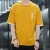 Sommar bomull T-shirts Män Trend O Neck Stretch Solid Toppar Mens Kläder Casual T Shirt Mens Streetwear Coola Tee Shirts 210603