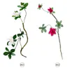 Couronnes de fleurs décoratives, Simulation d'azalée, fausses Branches, feuilles vertes, plante de mariage, pour décoration murale romantique de maison, DIY