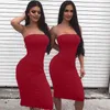 Katı Renk Backless Kapalı Omuz Yaz Seksi Parti Bodycon Elbise Kadın Straplez Wrap Siyah Beyaz Maxi Kulübü Tüp Vestidos 210517