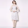 Borisovich Damen Elegantes Partykleid Neue Frühlingsmode Patchwork Mesh Luxus Weiße Quaste Frauen Casual Kleider N630 210412