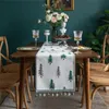 1PC Kerstmis Elk Tafel Runner Xmas Tree Print Table Doek Woonkamer Tafelkleed Beddoek Tafel Cover Jaar Home Decor 211122