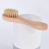 Escova de banho de madeira para rosto Cerdas naturais Esfoliação para pele seca Escovas de limpeza facial Massageador para lavar rosto Suprimentos para lavagem BH5300 TYJ