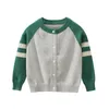 3-11y dzieci chłopcy sweter dziecko kardigan wiosna jesień dziecięcy odzież dzianiny ubrania top patchwork pojedyncza pierścieniowa dzianina Y38 Y1024