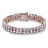 18K guldpläterade män charm simulerade diamant miami kubanska armband isced ut bling rhinestone kedjor hip hop smycken mens jewerly kka1968