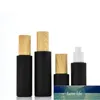 30 ml ~ 100 ml parfum mist spuitfles matte zwarte navulbare cosmetische glazen emulsielotion pomp met houten patroon deksel