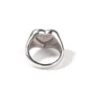 Kształt serca pierścień pełna mrożona z sześciennej cyrkonii pierścienie imprezowe mikro utwardzone bling hiphop biżuteria mężczyźni