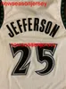 100% Stitched No.25 Al Jefferson white Basketball Jersey Mens Women Youth Custom Number name Jerseys XS-6XL