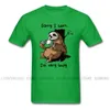 매우 바쁜 sloth 티셔츠 남자의 탑 티셔츠 재미있는 만화 티셔츠 여름 새로운 회색 티셔츠 짧은 소매 면화 옷 플러스 크기 210409