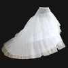 New White Hoop 3 Layers Crinoline Petticoats For Wedding Dresses Long Wedding Train Petticoat