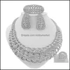 Ohrringe Halskette Schmuck Sets Dubai vergoldet Set Mode Damen Bankett Urlaub Geschenk H0057 Drop Lieferung 2021 Aw1jm