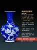 Vasos Jingdezhen Porcelana Vaso Flor Arranjo Antique Azul e Branco Pintado Gelo Plum Chinês Estilo Sala de estar